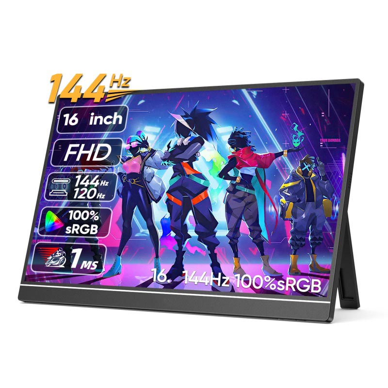 노트북 컴퓨터용 16인치 휴대용 모니터 144Hz IPS 디스플레이 화면